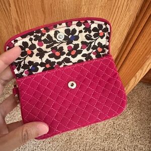 Vera Bradley Quilted Pink Women Card Coin Bag